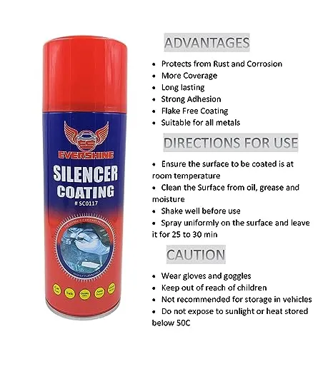 silencer coating spray for bike and car manufacturers/brand/company