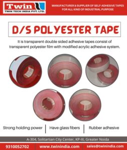 double-sided red polyester tape roll, d/s red polyester tape adhesive, high-strength double-sided polyester tape
